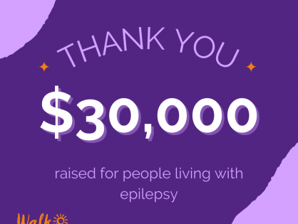 Virtual Walk for Epilepsy Makes $30,000 target